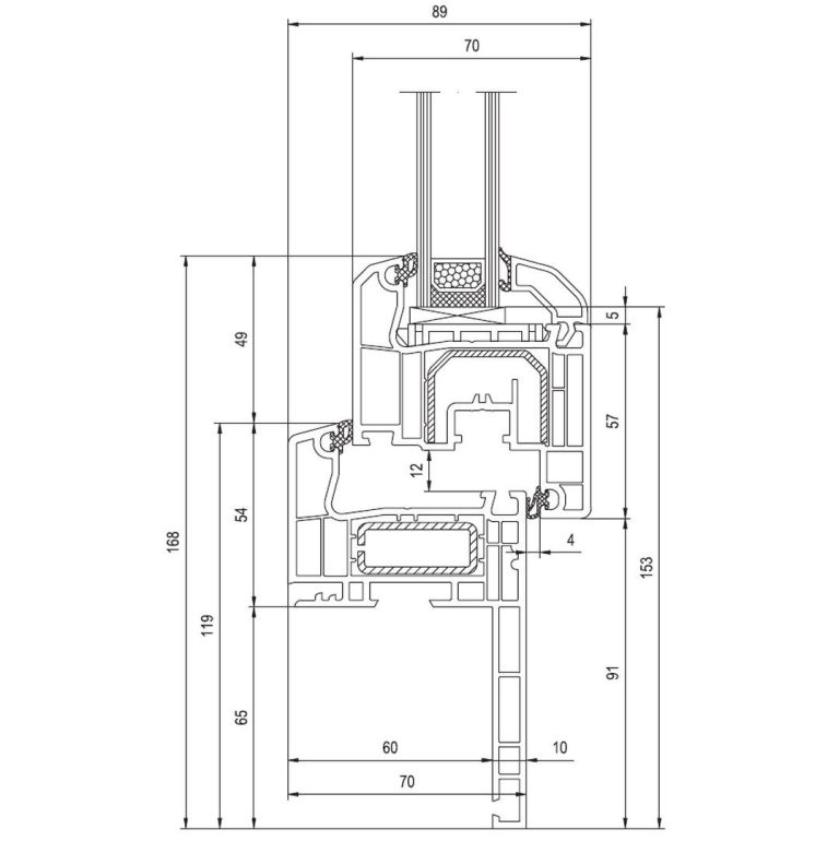 Ideal Renovierungsfenster Schnitt 65mm Ideal 4000 Renoprofil Ansicht